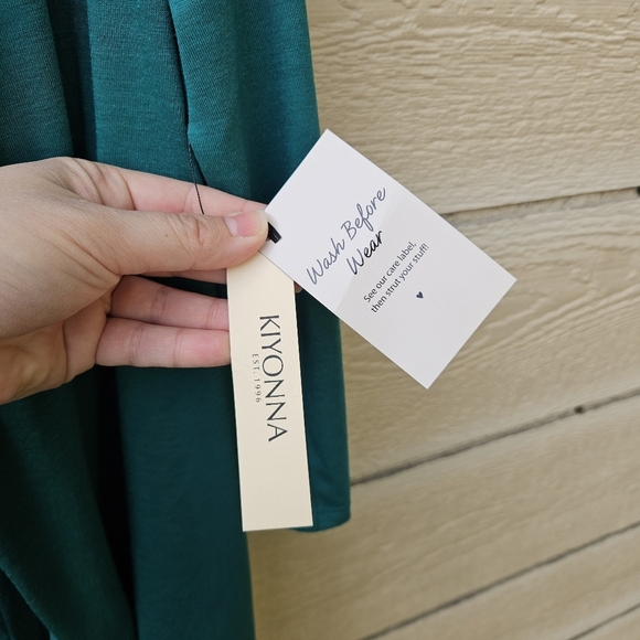 NWT Kiyonna 3/4 sleeve green flowy cardigan wrap top 0X - Picture 6 of 6